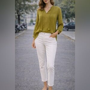 Lafayette 148 New York Pintuck Peasant Blouse – Size S